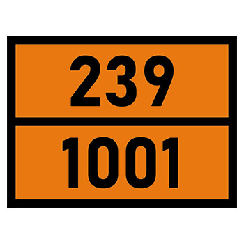 Табличка «Опасный груз 239-1001», Ацетилен растворенный